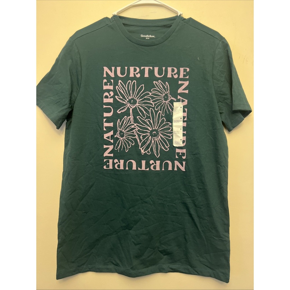 Goodfellow women's T-shirt, medium, grain flowers‎ NWT